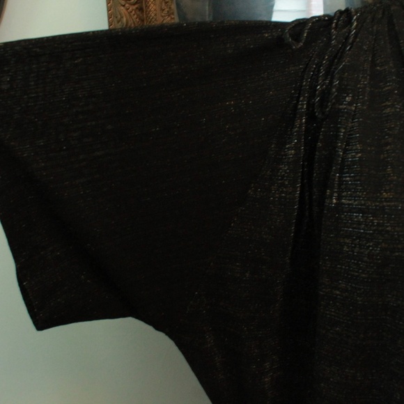 1980's Christian Dior Loungewear Sparkle Caftan with Drawstring Shoulders - Picture 2 of 5